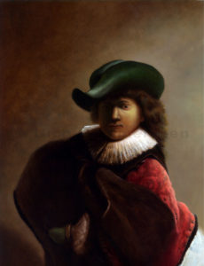 Rembrandt Portret based on Rembrandt etching
